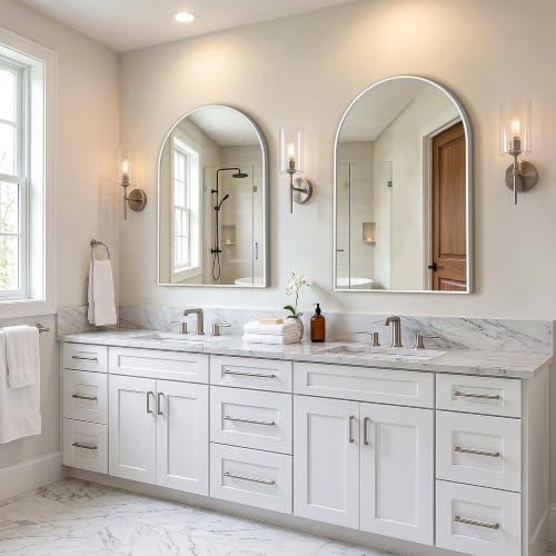 FICTOR 2 Pack 24" x 36" Arched Bathroom Vanity Mirror - Image 5