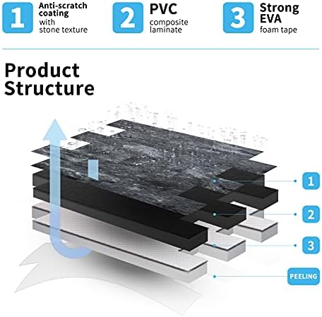 Art3d Peel and Stick Backsplash, Stick on Wall Tile, Dark Granite - Image 3