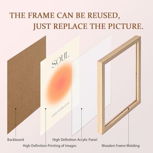 Framed 4 Colorful Abstract Halo Posters, 12x16inchX4 - Image 3