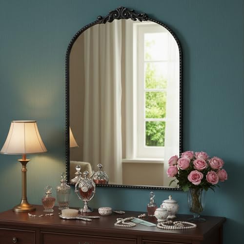 ZIYOO Vintage Baroque Arched Wall Mirror 36"x24" by ZIYOO