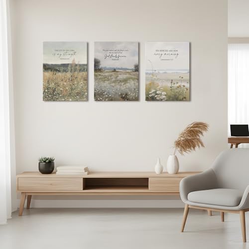 GJJXYCZF Christian Bible Verse Wall Art Jesus Scripture Floral Canvas Wall - Image 6