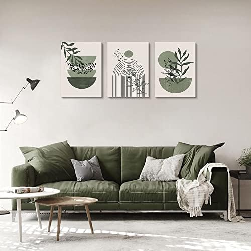 Sage Green Wall Posters & Prints, Minimalist Framed Wall Art Geometric Line - Image 2