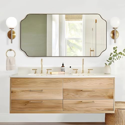 ANDY STAR 24"x48" Large Bathroom Mirror, Brushed Gold Rectangle Mirror - Image 6