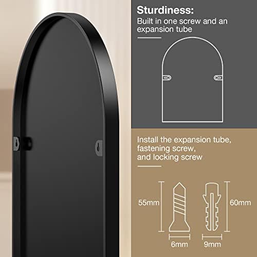 Brightify Arched Mirror, Arched Wall Mirror, 24 x 36 Inch Black Arch Mirror - Image 5