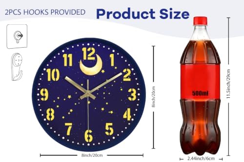 8" Small Silent Wall Clock, Analog Clock - Image 3