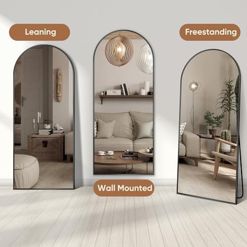 59"x19" Arched Full Length Mirror, Standing Floor Mirror - Image 5