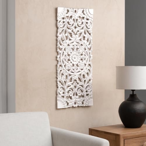 JFY Designs Oliver Hand Carved Wood Medallion Wall Panels Bedroom Décor - Image 5
