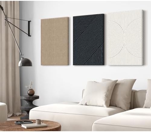 Modern Abstract Pictures Wall Art Boho Neutral Canvas Wall Art Minimalist Line - Image 3