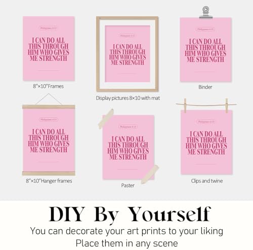 Locomiss Pink Christian Modern Bible Jesus Scripture Wall Art Decor Posters - Image 6