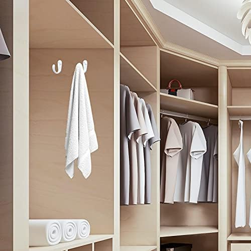 IBosins 15PCS Coat Hooks Wall Mounted White Single Prong Robe Hook - Image 5