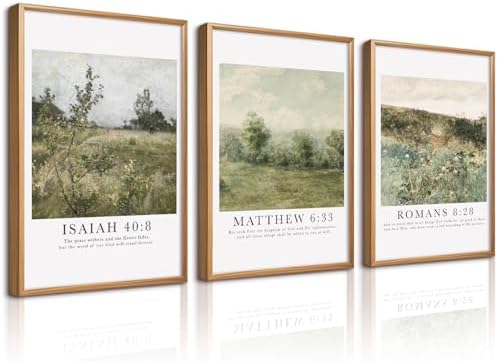 Christian Bible Verse Wall Art Decor Scripture Floral Canvas Painting Jesus by Unknown