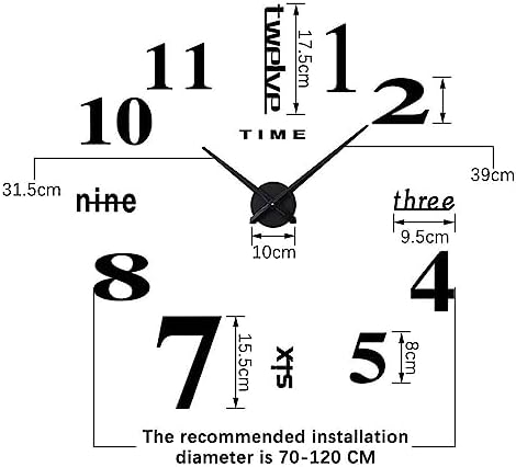 Modern Large 3D Mirror Frameless DIY Wall Clock - Image 2