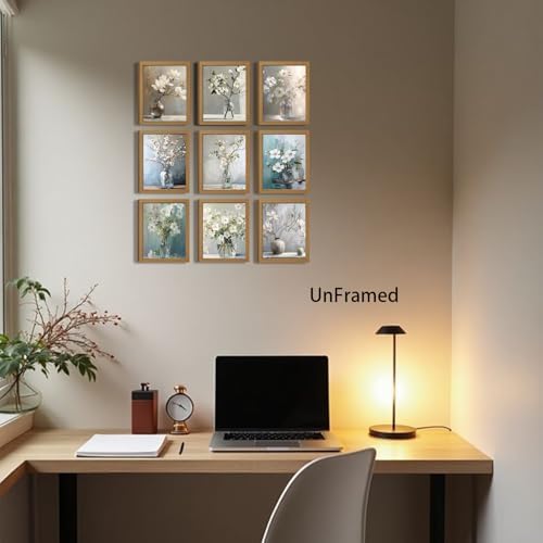 XIANGRUI Magnolia Floral Posters Wall Art Set of 9, Vintage Botanical Flower - Image 4