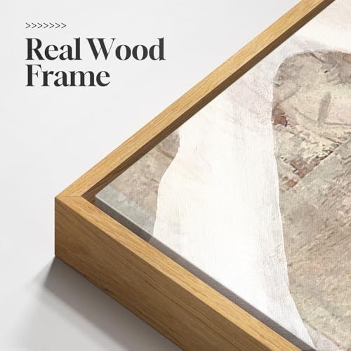 Framed Neutral Beige Abstract Wall Art - Image 6
