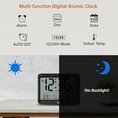 WallarGe Self-Setting Atomic Digital Wall Clock - Image 3