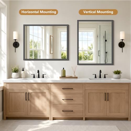 FORBATH Bathroom Mirror for Over Sink, 24x30 Inch Black Vanity Mirror - Image 5