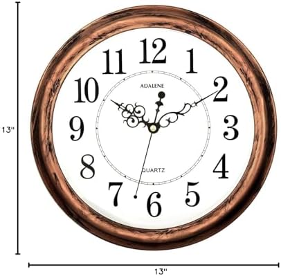 Adalene 13-Inch Decorative Wall Clock Silent Non-Ticking - Image 4
