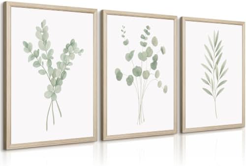 Sage Green Botanical Wall Art Deor Eucalyptus Leaf Pictures Plant Prints by Unknown