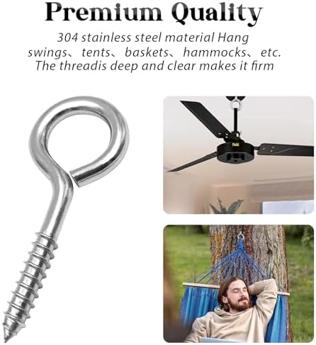 YGAOHF 5 Inch Large Eye Hooks Heavy Duty - Image 4