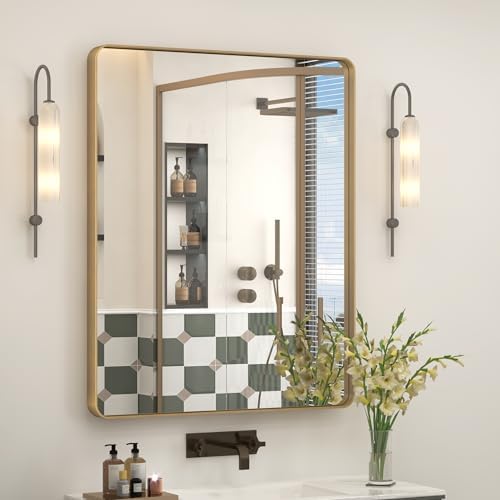 30x36 Inch Gold Framed Bathroom Vanity Mirror by CHARMOR