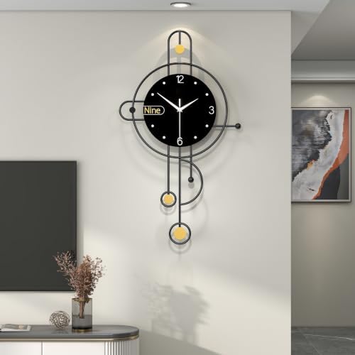 Modern Black Wall Clock Battery Operated by Unknown