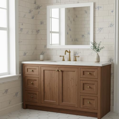 White 30 x 36 Inch Rectangle Vanity Wall Mirror - Image 2
