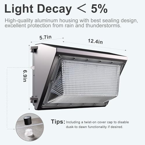 Lightdot 8 Pack 70W LED Wall Pack Lights, Wall Mount Outdoor Exterior Lighting - Image 5