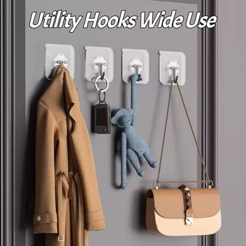 DDMY Clear Adhesive Hooks Heavy Duty Walls Hook 36 Pack - Image 2