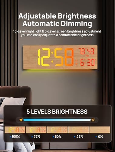 18.5" Large Digital Wall Clock, Big LED Digital Clocks, RGB Display - Image 6