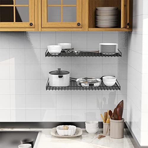 WALMANN Garage Wall Shelf, 4 Mixed-Size Wall-Mounted Storage Shelves - Image 6