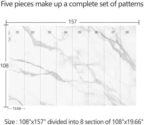Simple White Marble-Patterned Mural Peel and stick-108"x157" - Image 4