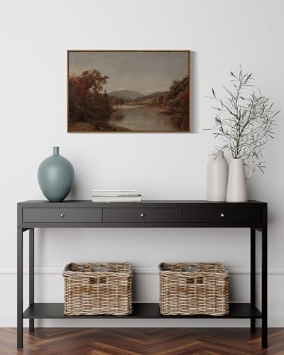 ARPEOTCY Vintage Framed Canvas Wall Art, 20x30 inch, Fall Large Landscape Wall - Image 4