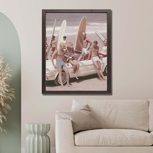 InkFlow Posters Surfers on a Beach Canvas Poster - Image 5