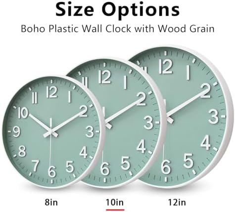 HZDHCLH 10 Inch Wall Clock Battery Operated Silent Non Ticking Green Modern - Image 5