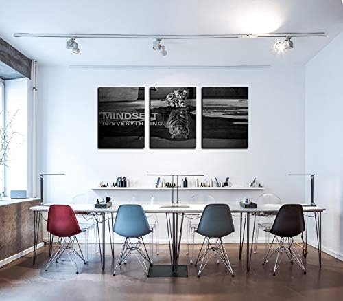 3 Panels Mindset is Everything Motivational Canvas Wall Art Inspirational - Image 2