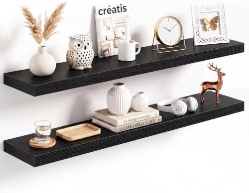 Acovy 40x8in Floating Shelves 2 Pack, Wall Mount Display Shelf by Acovy