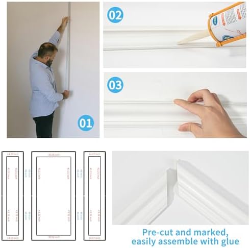Art3d Premade Bilinear Frame Molding Set, Wainscoting Panels, 3 Whole Frame - Image 6