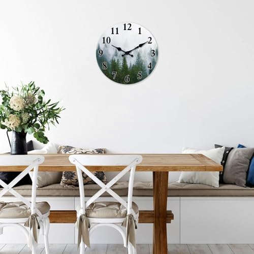 XFM 14 Inch Misty Forest Wall Clocks Battery Operated - Image 4