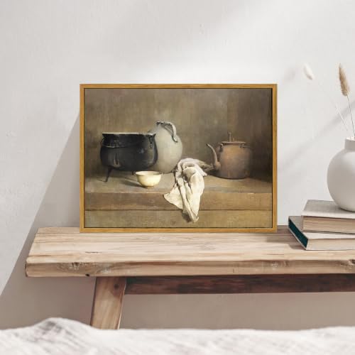 KBKBART Framed Wall Art, Still Life Vase Canvas Kitchen Painting 11x14inch - Image 7