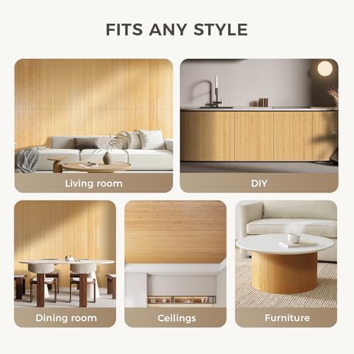 OUZUGIE 2 Pack 96x48 Inch Natural Bamboo Wall Panel - Image 4