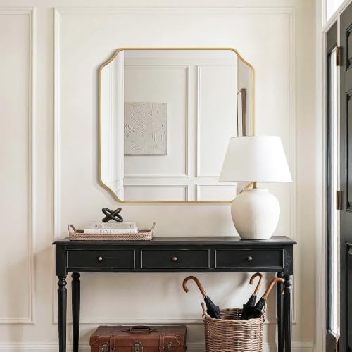 Delma Bathroom Vanity Mirror, Scalloped Round Corner Wall Mirror, - Image 7