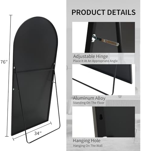 Beauty4U 76" x 34" Arched Full Length Mirror - Image 3