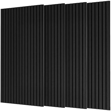 4 Pack 48x24 inch Acoustic Wall Panels-Black by 100PolyesterAcousticPanel