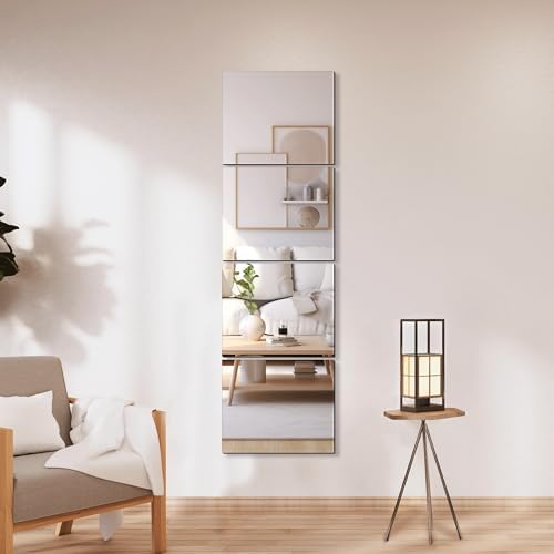 Delma Frameless Mirror Tiles 12"x10"x4 Pcs Wall Mounted - Image 2