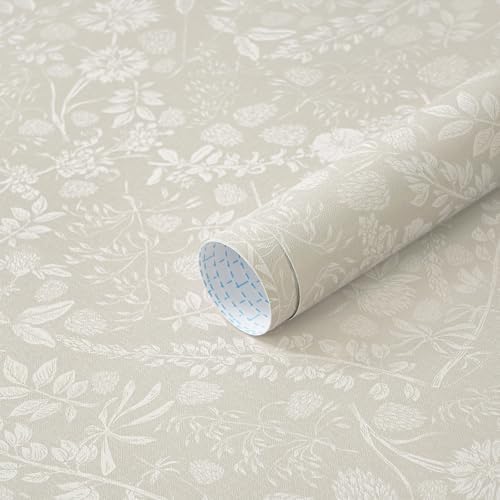 Guvana Beige and Cream White Peel and Stick Wallpaper Floral Wallpaper Slef by Guvana