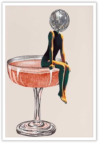 Disco Ball Head Poster, Funky Disco 70s Print, Retro Wall Art, Digital Artwork by Unknown