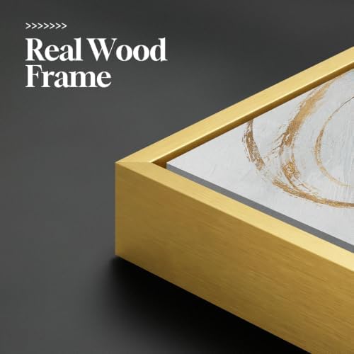Large Framed Gold Abstract Wall Art - Image 6