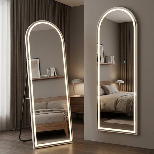 Alpen Arched LED Full Length Mirror, 63x21 Floor Mirror by ALPEN