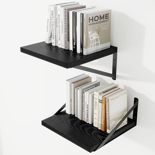 Deep Wall Shelves 12"W x 12"D Engineered Wood Floating Shelves by Venusmiles