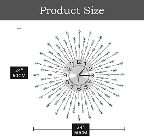 Large Wall Clock Metal Decorative Wall Clocks Silent Non-Ticking, Bling Shining - Image 6